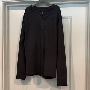 Abercrombie & Fitch Black Long Sleeve Henley Tee